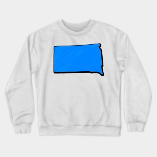 Bright Blue South Dakota Outline Crewneck Sweatshirt